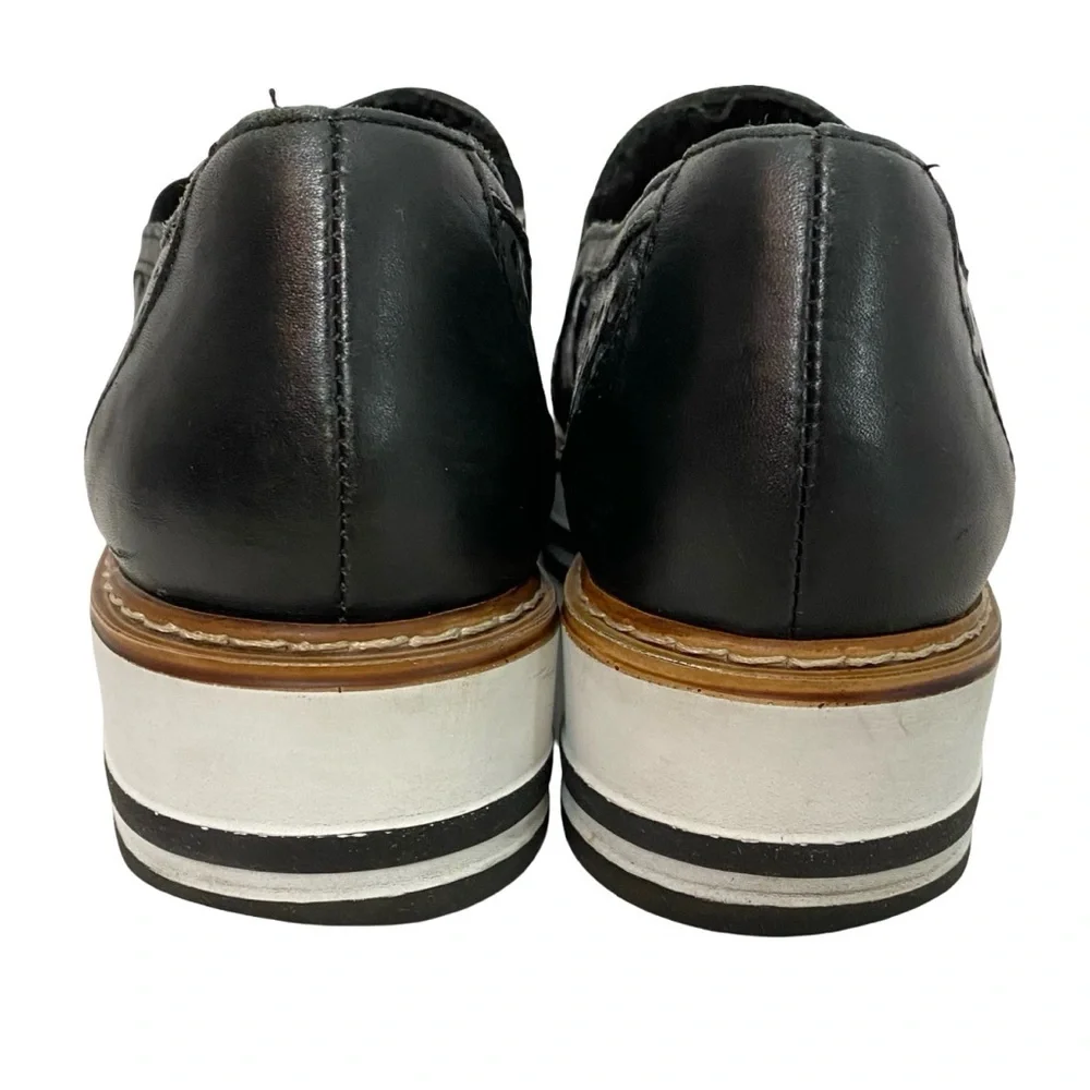 Wellfeet Light Platform Shoes Womens Size 9.5 Black Leather Well Feet Slides